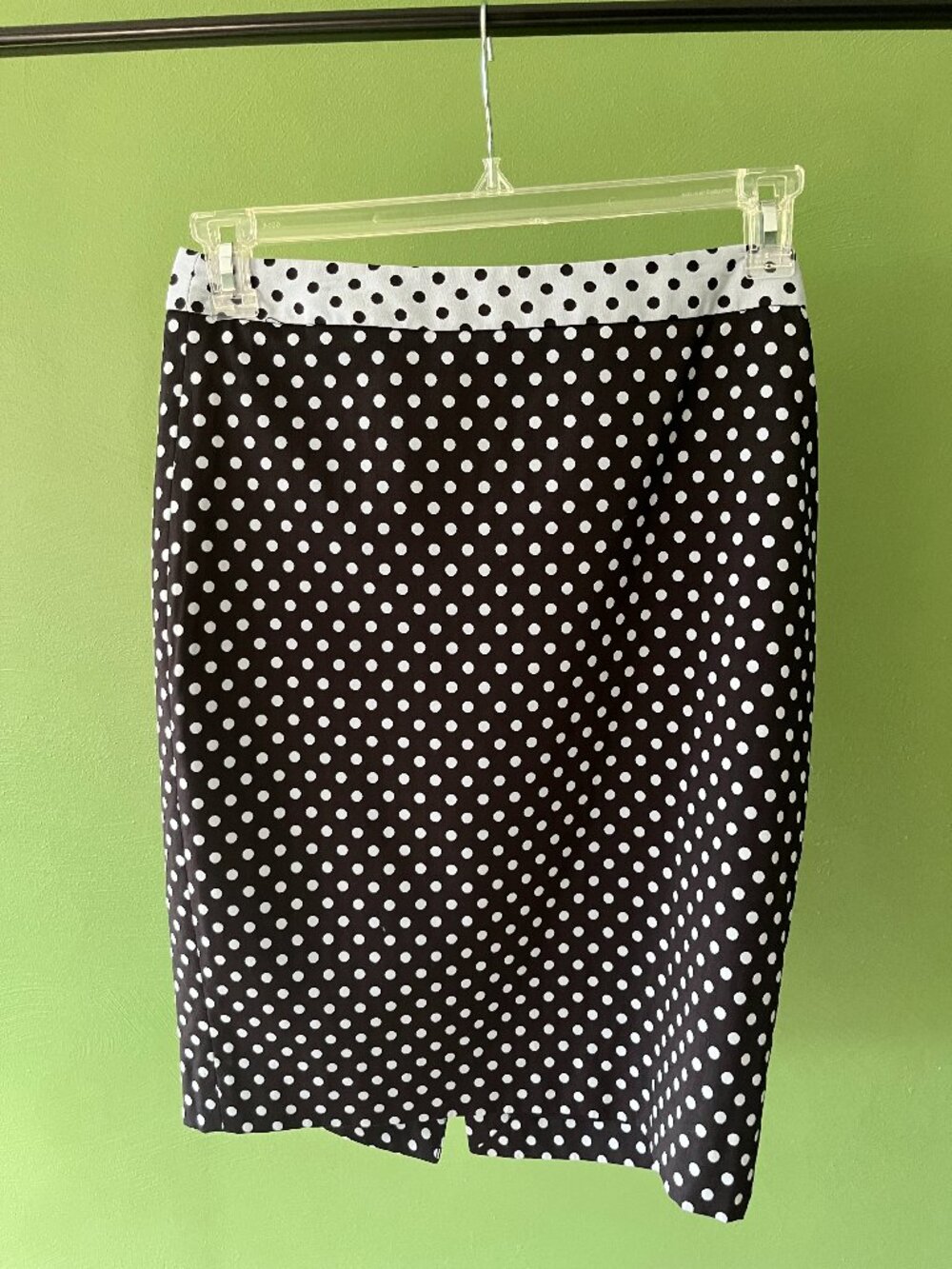 Limited Pencil Skirt - Navy and Light Blue polka dots